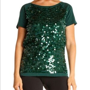 Loft Sequins Blouse Green